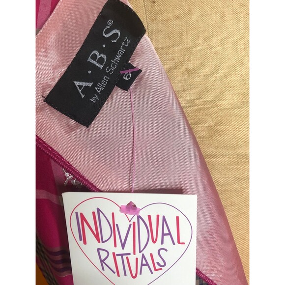 Y2K ALLEN B SCHWARTZ Pink Checkered Dress W/Scalloped Hem & Eyelet Detail. S-M - Picture 9 of 10